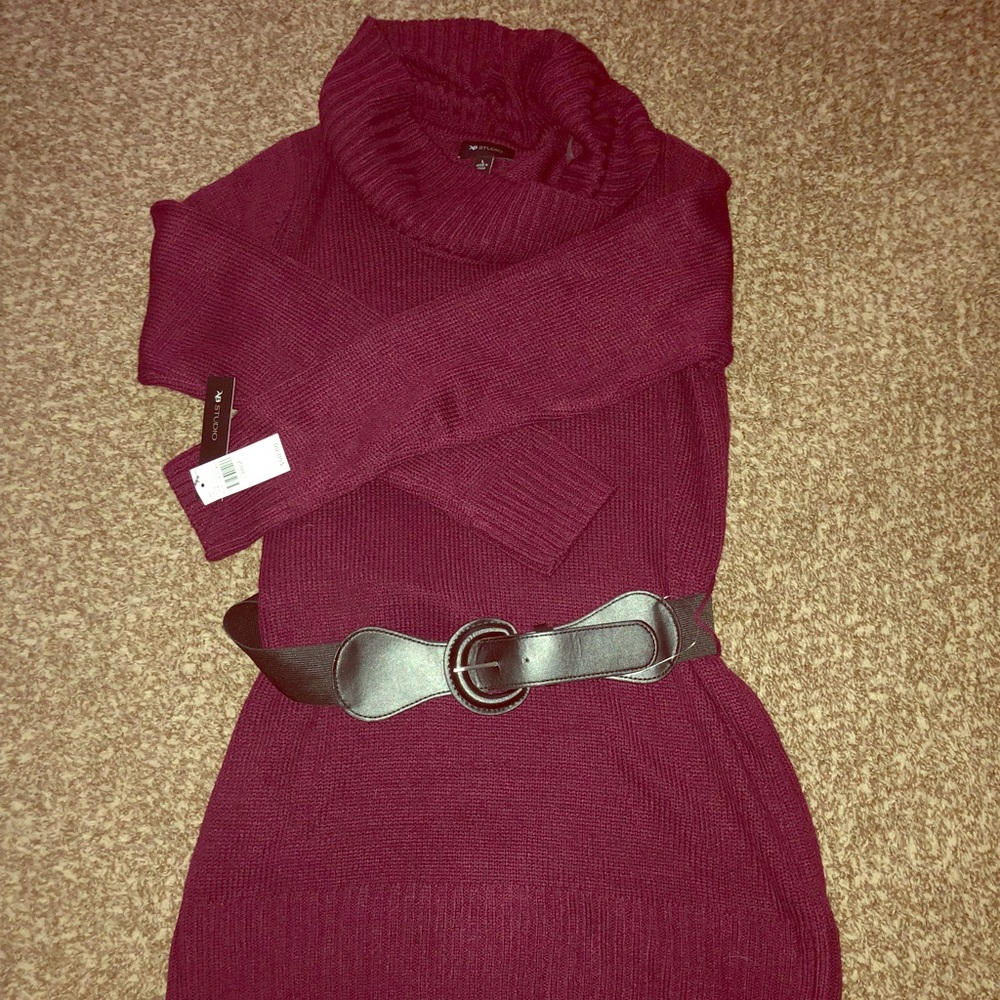 Belted Sweater Dress